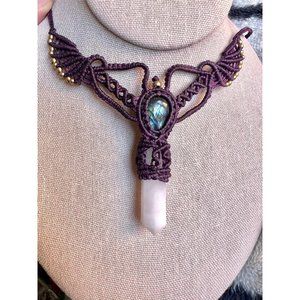 Purple and Pink Pendant Necklace